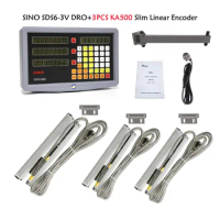 SINO DRO 3 Axis Digital Readout SDS3MS and 3pcs 5um Slim KA-500 Linear Scale Thin KA500 Glass Encoder