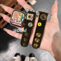 สายรัดปุ่มขนสัตว์ สไตล์เรโทร เหมาะสำหรับ Apple Watch Applewatch987se2watch654se ดีไซน์ชนกลุ่มน้อย