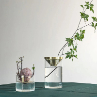 【JEN】北歐創意金屬水培玻璃花瓶花器居家裝飾桌面擺飾(2款可選)