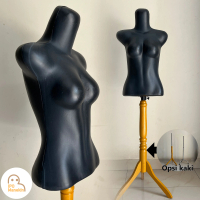 Manekin lurus hitam Kaki Besi / kayu Patung Baju Wanita Manekin Cewek Manekin Wanita Setengah Badan 
