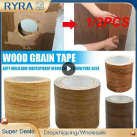 1/2PCS Realistic Wood Grain Repair Duct Furniture Renovation Adhensive Skirting Waist Line Floor Stickers Home Decor