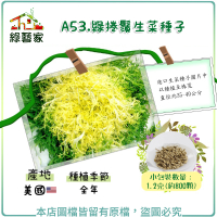 【綠藝家】A53.綠捲鬚生菜種子1.2克(約800顆)