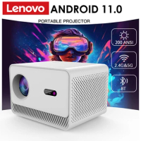 Lenovo Mini Projector Android 11 WiFi6 Support 4K 1080P Projector 2.4G&amp;5G WiFi 1080*720P Smart Home Cinema Portable Projector