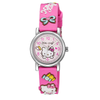 【HELLO KITTY】凱蒂貓生動迷人立體圖案手錶(桃紅 KT015LWPP1)