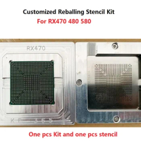 Customized BGA Reballing Kit Stencil For RX460 RX470 RX560 RX480 RX570 580 215-0909018 215-0910052 iC Chip Stencil Platform Ball