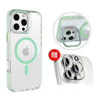 【RedMoon】APPLE iPhone16ProMax / i16Pro 金屬鏡頭立架 MagSafe磁吸雙料TPU+PMMA防摔手機殼(送3D鏡頭貼)