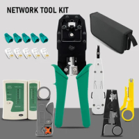 Network Cable Tester Tool LAN Utp Screwdriver Wire Stripper RJ45 RJ11 Connector Computer Network Crimping Pliers Tool Kit Set