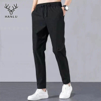 Hanlu Men's Plus Size Casual Sports Thin Loose Trousers stretch casual trousers