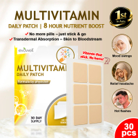 Vitamin Harian Multivitamin Daily Patch 30pcs Energy, Mood, Headache Relief | No Pill Needed