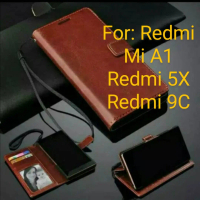 Case For Redmi 5X 9C Mi A1 Leather Case Flip Cover Casing Sarung Dompet Wallet