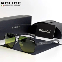 Luxury Brand POLICE Fashion Polarized Retro Sunglasses Men Brand Designer Fishing Driving Glasses