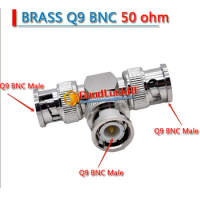3 Three Q9 BNC Male To 2 Dual BNC Male BNC 3 Way Splitter Socket Type T Nickel RF Video Coaxial Connector for CCTV Camera