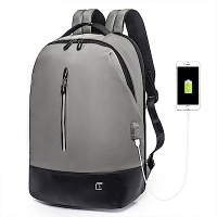 leaper 簡約休閒時尚15.6吋防潑水USB充電後背包 共2色
