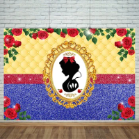 Snow White Background Girl Birthday Party Decoration Cake Table Banner Baby Bath Photography Background Photo Studio Props