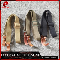Element Airsoft Tactical 134CM AK Rifle Sling Military Hunting Shooting Adjustable AK 47 Gun Lanyard Leather Strap Survival Belt