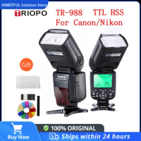 TRIOPO TR-988 TTL High Speed Sync Camera Speedlite Flash for Canon and Nikon 6D 60D 550D 600D D800 D700 D3100 Digital SLR Camera