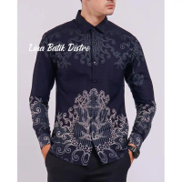 BAJU KEMEJA BATIK SLIM FIT PRIA LENGAN PANJANG KUALITAS MALL LB88 - ACS 331, XL