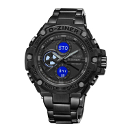 Dziner Jam Tangan Pria 8347 Rantai Stainless Steel Double TIme Water Resistant 10ATM Watches