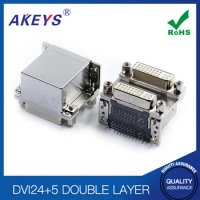 DVI24+5 TO 24+5 DOUBLE LAYER BASE DVI STRAIGHT/BEND FOOT PC TV DISPLAY INTERFACE CONNECTOR
