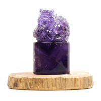 【正佳珠寶】紫水晶頂級手工龍雕刻179g擺件