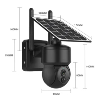 Solar Powered Battery Security Camera Floodlight Outdoor Wireless CCTV Camera
