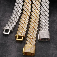 20mm Moissanite Necklaces For Men Cuban Link Chain S925 Silver Iced Out Necklaces Real Diamond For Men Women High-End Jewelry