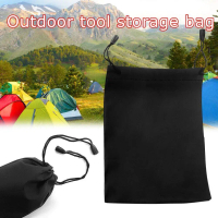 Outdoor Tool Storage Bag Drawstring Nylon Cloth Bag Waterproof Pocket Bead Black S3U7