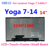 14" For Lenovo Yoga 7 14IAL7 Yoga 7-14ARB7 Laptop LCD Display Touch Screen Assembly With Frame and Small Board Replacement