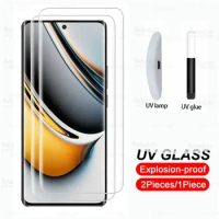 1-2Pcs Full Curved UV Tempered Glass For Realme 11 Pro+ Glass Realme11 Pro Plus Realme11Pro 5G Screen Protector Protective Film