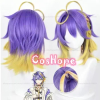 Aster Arcadia Cosplay Wig 42cm Blue Purple Yellow Wig Cosplay Anime Wig Heat Resistant Synthetic Wigs Halloween