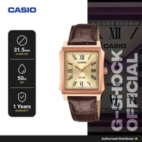 Casio Tank MTP-B190RGL-9BVDF Jam Tangan Pria Analog Genuine Leather Band Brown Original