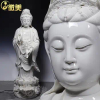 Dehua ceramics 95CM dripping Guanyin Guanyin Buddha ornaments Avalokiteshvara ornaments