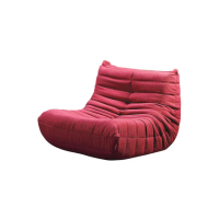 【柏蒂家居】安西雅毛毛蟲布沙發/懶人沙發/單人沙發/休閒造型椅-紅色