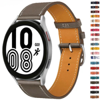 20mm 22mm Leather Band For Samsung Galaxy watch 4/Classic/5/46mm/42mm/Active 2/3/Huawei GT-2-3 Pro Bracelet Galaxy Watch 4 strap