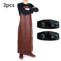 Leather Welding Protective Apron Welder Protect Cloth Brown Working Wear-Resistant Electric Anti-Scalding Aprons