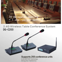 Takstar DG-C200 11 persons Table Conference Microphone System 2.4G Digital Wireless Conference System 10 delegates 1 chairperson