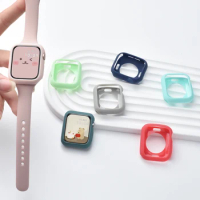 Candy Silicone cover for Apple Watch case 44MM 40MM iWatch 42MM 38MM Bumper Protector Shell for apple watch serie 6 5 4 3 2 1 SE