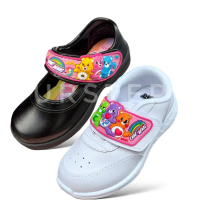 Chappy CareBears Minnie รองเท้านักเรียนอนุบาลหนังดำ รองเท้าผ้าใบสีขาวพละเด็กผู้หญิง