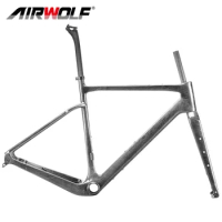 Airwolf Carbon Gravel Bike Frame Disc Brake Carbon Road Bike FrameSet 700*47c Carbon Gravel Bicycle Frame Fully Hidden Cable