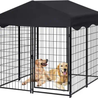 Dog Kennel Outdoor Dog House Outdoor Kennel with Waterproof UV-Resistant Cover Large Dog Kennel Playpen Indoor Pens Outs