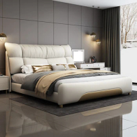 King Size Double Bed Modern Luxury Villa Comferter Bed Loft Italian Letto Matrimoniale Bedroom Set Furniture