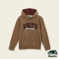 【Roots】Roots男裝-經典小木屋系列 刺繡貼布連帽上衣(駝色)