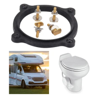 Black Rubber Floor Flange Seal and Mounting Kit Replacement for Dometic/Sealand 506+ 510+ VacuFlush 606 647 648 709 385310063