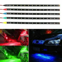 1pc Car Ambient Decorative LED Strip Light 30CM 15SMD Ambient Light Waterproof Flexible Atmosphere Lights White Red Blue Yellow