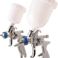 Dynastus 2 Paint Gun Set of High Performance HVLP Air Spray Guns Complete Spraying for Primer Finish Coats and Touch-Up