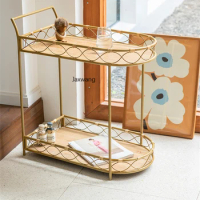 Designer Storage Holder Wrought Iron Rattan Trolley Simple Modern Ins Side Table Nordic Multifunctional Rack Kitchen Accessories
