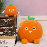 【玩偶】橙子公仔 橘子 玩偶 桔子抱枕 水果 佈娃娃呆萌娃娃 毛絨玩具 圓形靠枕 生日禮物女 交換禮物