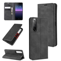 50pcs/lot Automatic Magnetic Wallet Flip Phone Case For Sony Xperia 1 II For Sony Xperia 10 II TPU in inner Cover