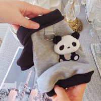 【人氣賣家】【熊貓公仔】抓絨可牽引寵物比熊雪納瑞泰迪狗狗衣服秋冬裝秋裝