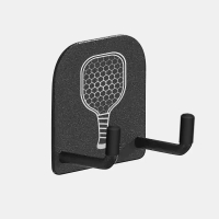 Four Grids Pickleball Racket Hook No-Drill Racket Wall Storage Rack Double-Sided Tape Stainless Stee